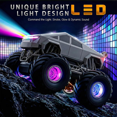 2.4GHz 1:20 4WD 8-12 360 6, 7, 8, 9, 10 BEZGAR Cyber Truck Toy - Remote Control Car for Boys with Colorful Lights