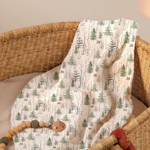 lulumoon Baby Bassinet Sheets Muslin: Cotton Bedside Bassinet Sheets Forest for Boys - Fitted for Bedside Sleeper