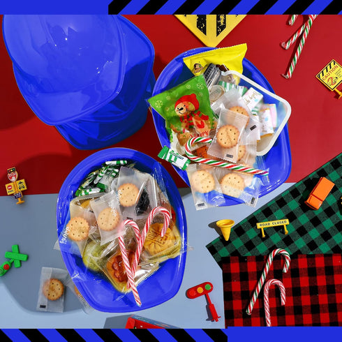 Haysandy 60 Pcs Plastic Construction Party Hats, Bulk Toy Hats for Kids Ages 3-8, Construction Theme Party Supplies