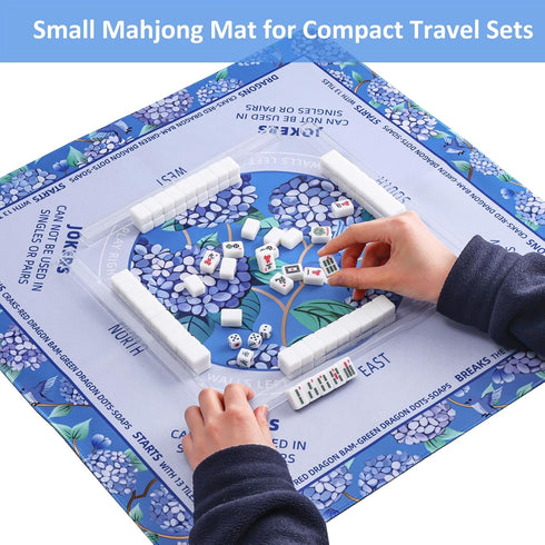 (21 21) Set, TIASUSAN Mini Mahjong Learning Mat x for Travel Mahjong Tile Anti-Slip, Noise-Reducing Mahjong Mat