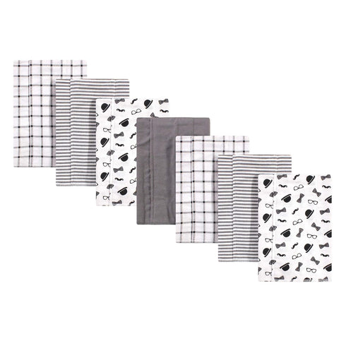 Little Treasure Unisex Baby Cotton Flannel Burp Cloths, Gentleman 7-Pack, One Size