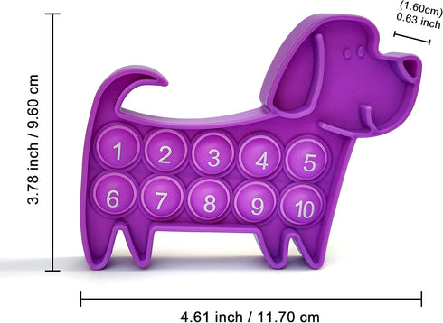Ten Frame Math Manipulatives, Push Pop Fidget Toy with Puppy Dog Appearance, Educational Sensory Toy for Kids