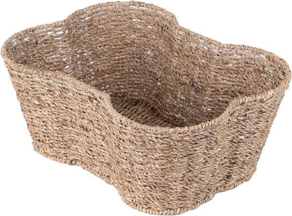 OtterPets Dog Toy Basket, Bone Shaped Dog Toy Bin, Handmade Pet Organizer And