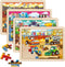 SYNARRY Large Wooden Construction Vehicle Puzzles for Toddlers 3-5, 24 Piece Monster