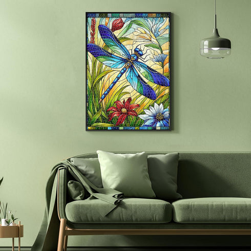 1000 1000 27.5x19.7 Sutinban Stained Glass Dragonfly Piece Puzzles, Jigsaw Puzzle Pieces for Adults, Coolest Adult