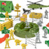 100 Pcs Army Men Toys for Boys with Map in Bucket, World War II Military Toy Soldier Action Figures Playset