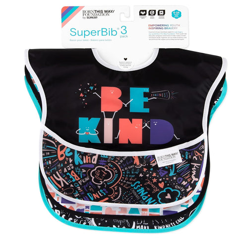 Bumkins SuperBib Baby and Toddler Bibs for 6-24 Months, Essential for Eating and Baby Led Weaning, 3-pk