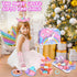 Set 63Pcs Sets Playset, Tea Party for Little Girls: Pretend Play Toys, Unicorn Princess Dress Up Tea Time, Tin Tea