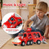 MindPal 3 4 5 6 7 8-in-1 Set 3-5, Set Fire Truck Toy for Years Old Toddler Boys, Fire Car Carrier Vehicle for Boys Age