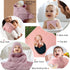 VitalCozy 6 (32 32 Inch,Pink,Rose) Pcs Baby Muslin Hooded Bath Towels and Washcloths Muslin Cotton Hooded Baby Towels
