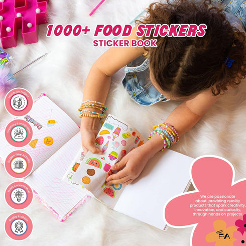 Fashion Angels 1000+ Food Sticker Book, Over 1,000 Cute Food Stickers for Kids, Personalizing Laptops, Journals