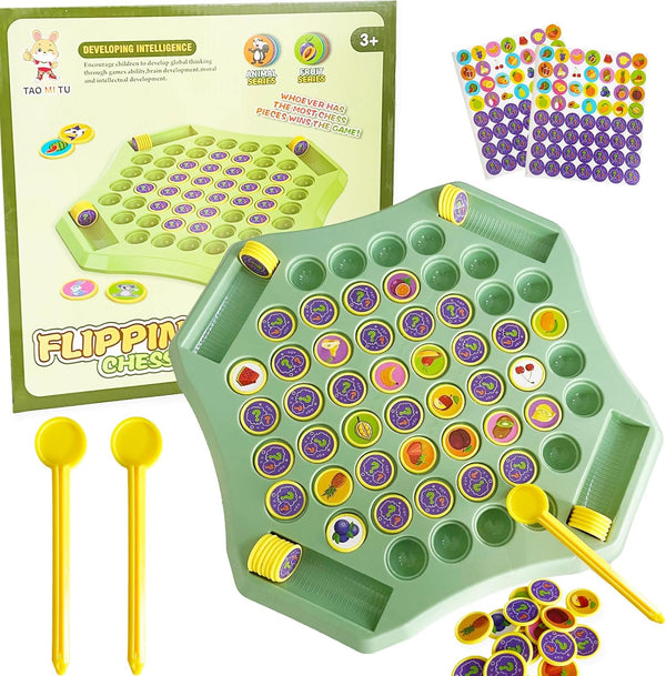 YPAI 54PCS Fruit Flip Chess Memory Chess Game, Flip Match Board Game, for
