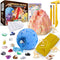 UNGLINGA Gemstone Excavation Kit, Excavate 15 Gems and 4 Plastic Dinosaur Fossil Skeletons, Science Experiments for Kids
