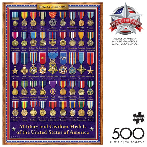 Buffalo Games - Michael Fishel - Medals of America - 500 Piece Jigsaw Puzzle for Adults Challenging Puzzle Perfect for Game Nights - Finished Puzzle Size is 21.25 x 15.00