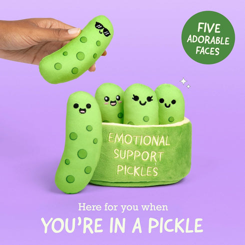 5 Emotional Support Pickles by Relatable, Cuddly Stuffed Animals and Toys, Squishy Toys and Plushies, Perfect Funny