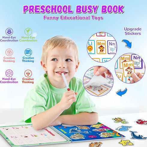 3+, 30 Busy Book for Toddlers Preschool Learning Activities with Themes Prek Preschool Workbooks, Montessori