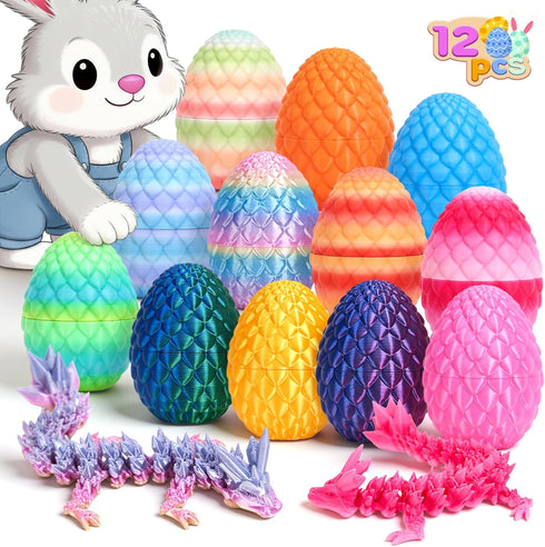 YILCER 12PCS 3D Printed Dragon Eggs Articulated Dragon Egg Fidget Toy 3D Printed