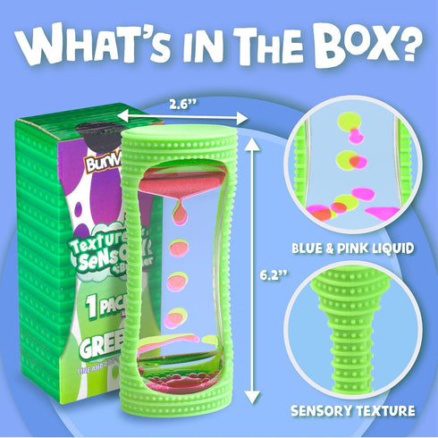 BUNMO Liquid Motion Bubbler with Sensory Texture, Liquid Timer, Sensory Toys for Autism, Small Green