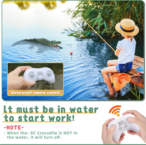 Swimming 6+ GearRoot Remote Control Crocodile High Simulation RC Crocodile Boat Toys for Pool Lakes Bathroom, Great