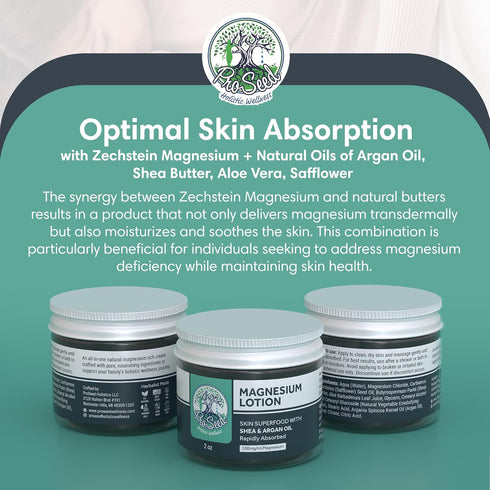 3000mg/oz (2oz) ProSeed Handmade All-Natural Magnesium Lotion for Kids Vegan, Formula Soothing Bedtime Body Rub