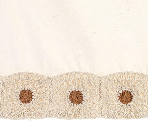 Crane Baby Crochet Crib Skirt, Cream Bed Skirt for Nursery Cribs, Neutral Boho Scalloped Accent for Baby Boys