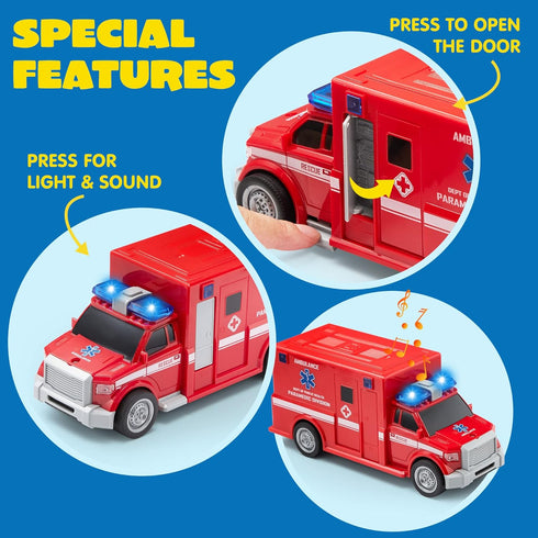 3 4 5 6 7 3-9 JOYIN Toddler Fire Truck Toys for Year Old Boys - Fire Engine, Emergency Vehicle, Kids Firetruck