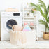MINTWOOD Design 22in Extra Large Blanket Basket Holder, Rectangle Rope Woven Storage Baskets with Handles, Creamy White