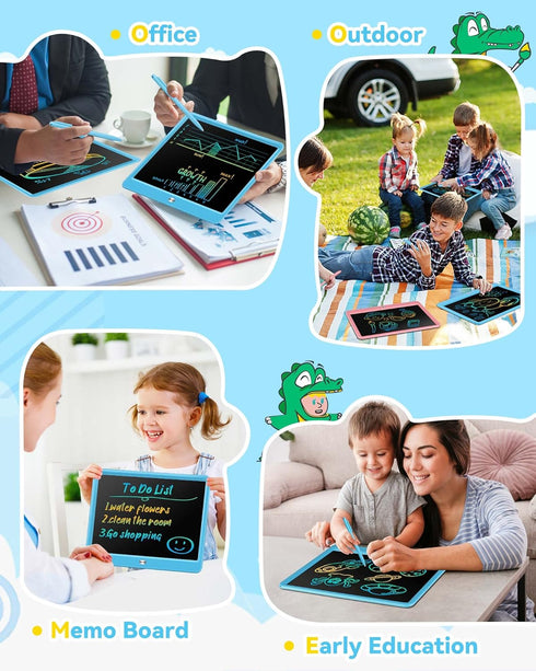 KOKODI 12 Inch LCD Writing Tablet - Erasable Doodle Board for Toddler Drawing, Car Travel School Games for Kids