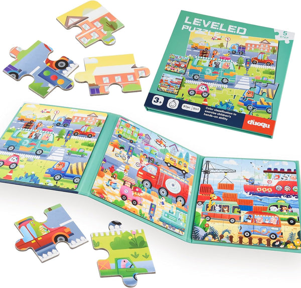ASTARON Magnetic Puzzles for Toddlers, 25-30-42 pieces Traffic Learning Magnet Puzzles for Kids Birthday Gifts