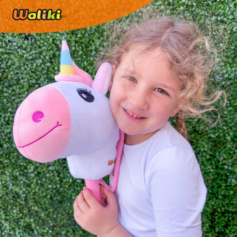 WALIKI Unicorn Stick Horse Toy - Cute Birthday Gift for 2-7 Year Old Girls