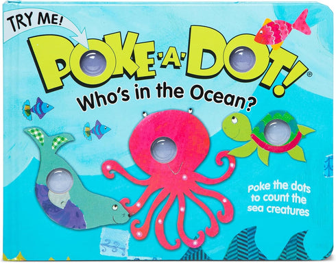 Melissa & Doug Poke-a-Dot: Who’s in the Ocean - Children's Board Book with Pop Buttons - FSC Certified