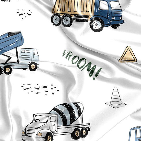 Bulldozer Sweet Jojo Designs Green Blue Construction Truck Boy Baby Satin Fitted Crib Sheet Infant Newborn Nursery
