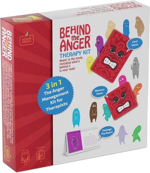 Behind the Anger Therapy Kit - Anger Management Games for Kids and Teens, Therapeutic Tools for Professionals.