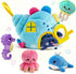pamexin Baby Toys 6-12 Months, Ocean Stuffed Animals Set with 1 Conch House