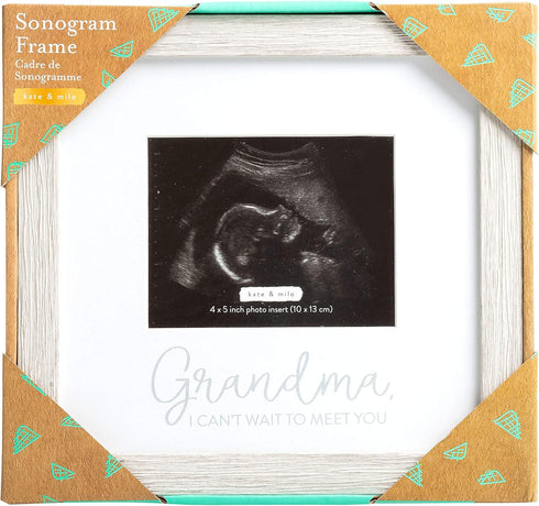 Kate & Milo Rustic Grandma Sonogram Picture Frame, Pregnancy Announcement, Ultrasound Baby Photo Frame, 4x5 Photo Insert