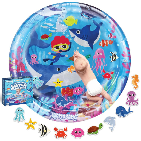 KooKooBaby Tummy Time Water Mat for Babies - Xtra Large Sensory Baby