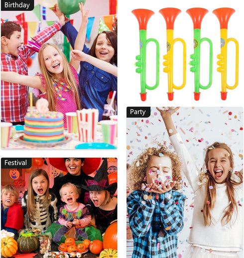 4pcs Large Air Horn Pump - Twisting Toy Horn for Safety Parties, Sports Events, Loud Noise Maker for Celebrations