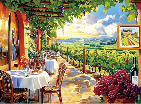 DAGIRT Jigsaw Puzzles 500 Pieces for Adults Natural Wine Estate, 500 Piece Vineyard