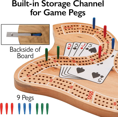 Mainstreet Classics Wooden Cribbage Board Game Set "29"