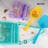 MUYIZI Beach Mesh Shovel with Mesh Shell Bags Kids Filter Sand Scooper for Picking Up Shells Shark Tooth Sifter Dipper