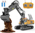 Remote Control Excavator Toys, RC Construction Toys with Metal Shovel, Lights, Sounds