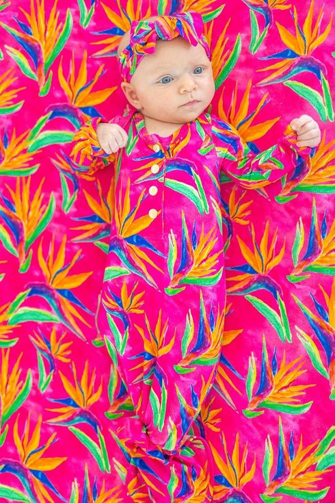Bird of Paradise Fitted Crib Sheet, Made from Viscose from Bamboo and Spandex Material, Fits Standard Crib and Toddler
