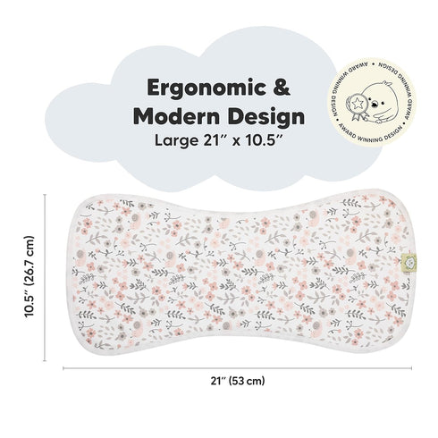 Organic Burp Cloths for Baby Boys and Girls and Portable Diaper Changing Pad Bundle - Burping Cloth, Burp Clothes