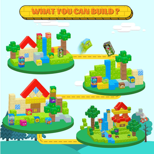 Blocks-120pcs 4-8, SKTMYY Magnetic Game Magnetic Building Blocks for Kids Ages STEM Sensory Magnet Blocks Cubes Toys