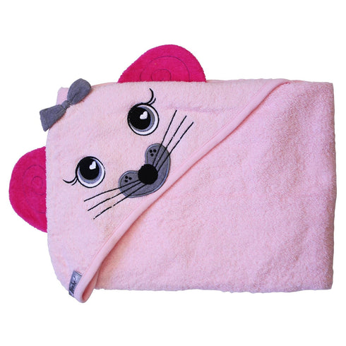 Frenchie Mini Couture Hooded Towel Absorbent,Pink Mouse Extra Large 40"X 30" by