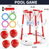 NIPLOOOW 2-in-1 4 Swimming 3-12 Pool Basketball Hoop, Floating Pool Toys Ring Game with Balls and Pump, Outdoor Pool
