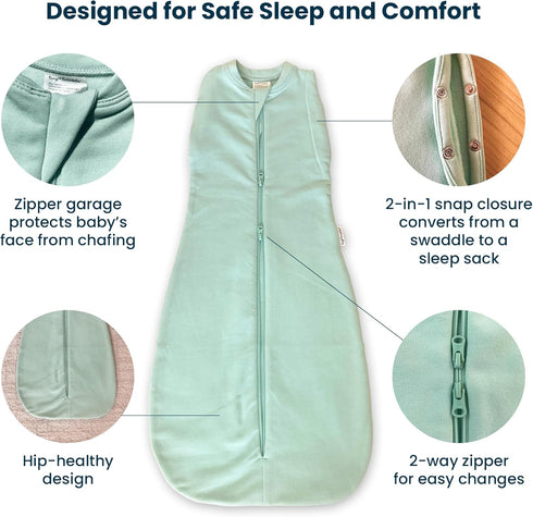6-12 1.0 Tiny Twinkle Baby Sleep Sack Months TOG, Cotton & Elastane Wearable Blanket, Swaddle Transition Micro-Fleece