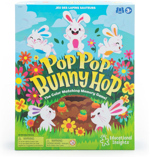 Educational Insights Pop Pop Bunny Hop, Memory & Color Matching Game for 2-4 Players, Gift for Ages 3+