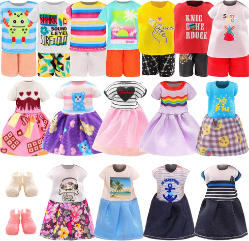 7 6 Inch 3 2 2 11.5 Inch 6" Joyfun Pcs Girl Doll Clothes Pieces Dress, Pieces Outfits and pcs Shoes for Girl's Sister
