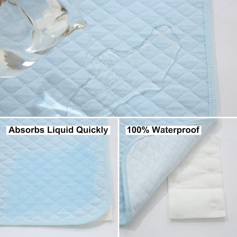 Pleasant Boulevard Portable Waterproof Baby Changing Pad Liner, Washable Reusable Changing Table Cover 27x13in (White,